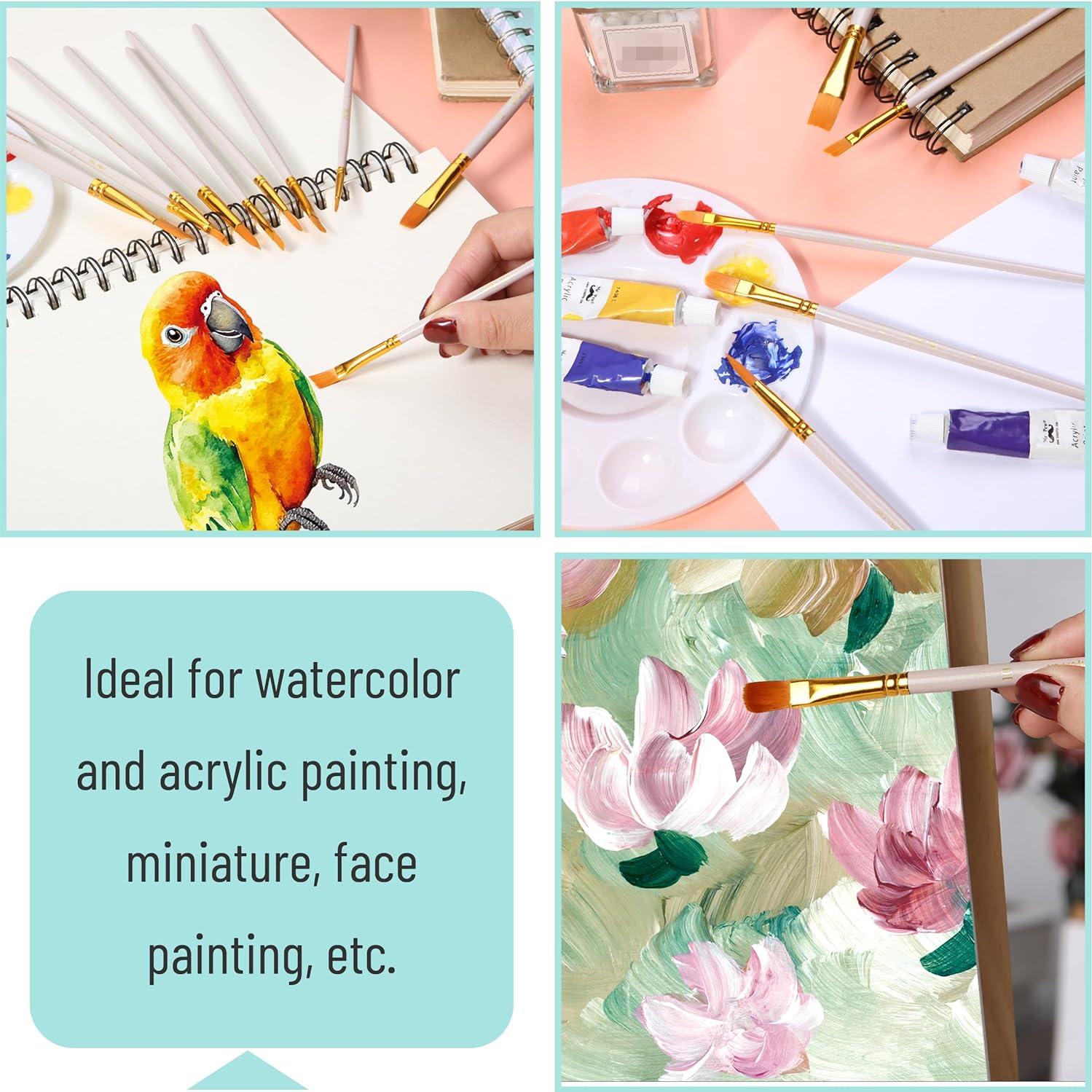 Set de Pinceles de Artista Mr. Pen 10 Pcs Cerda Sintética Beige