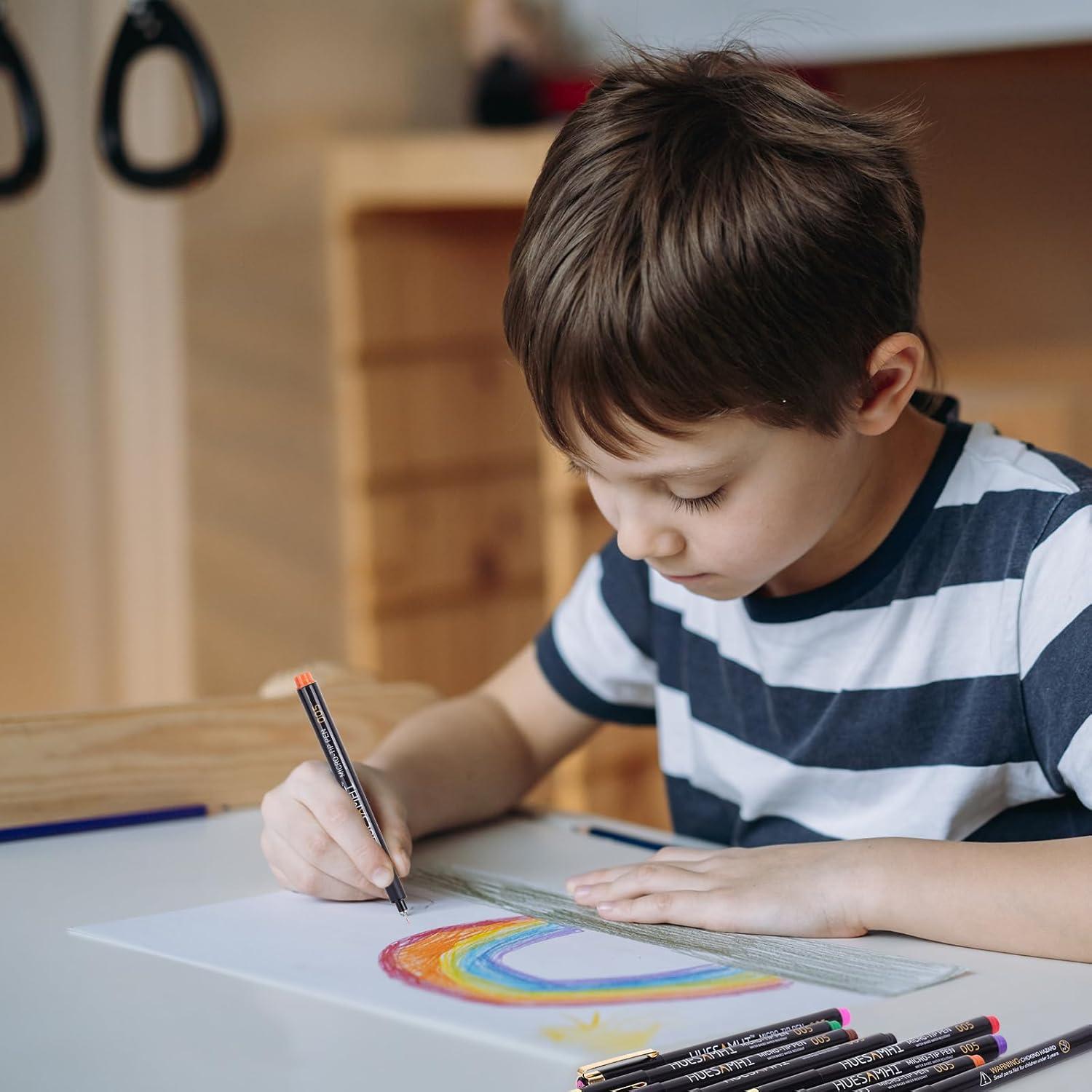 Set de 20 Micro Pen Huesamhi Tinta Impermeable 0.20mm