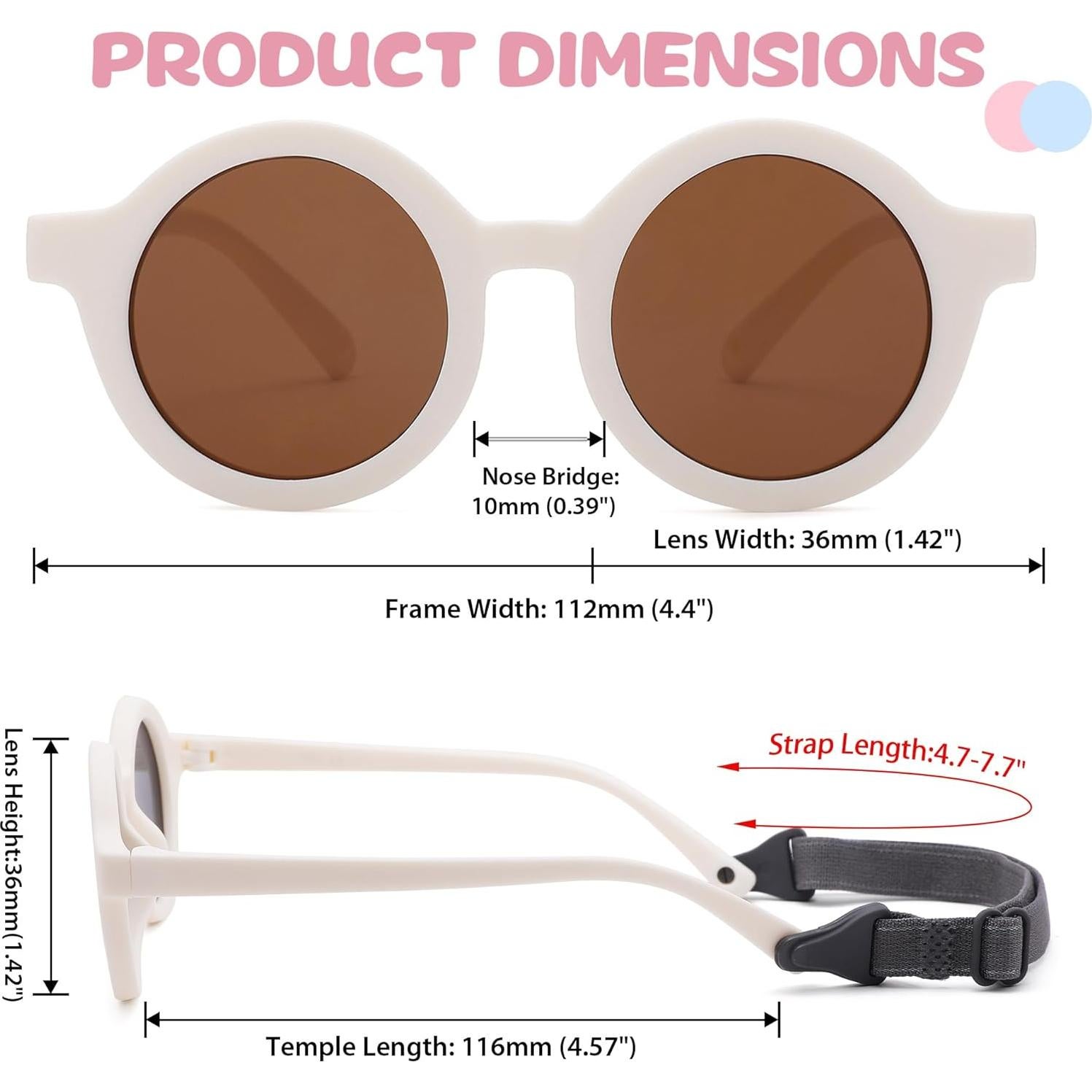 Gafas de sol polarizadas para bebés GLARDEFE con correa