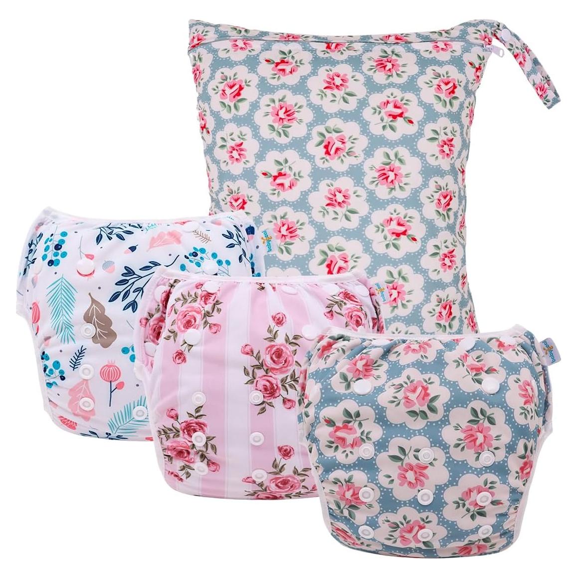 Pañales de Natación Reutilizables Babygoal - 4 Paquetes