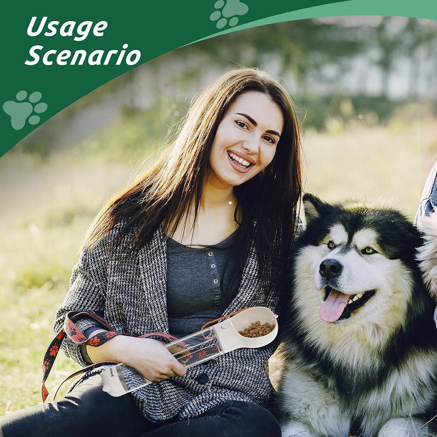 Botella de Agua y Comida PUPIHOM 300ML para Perros - Portátil