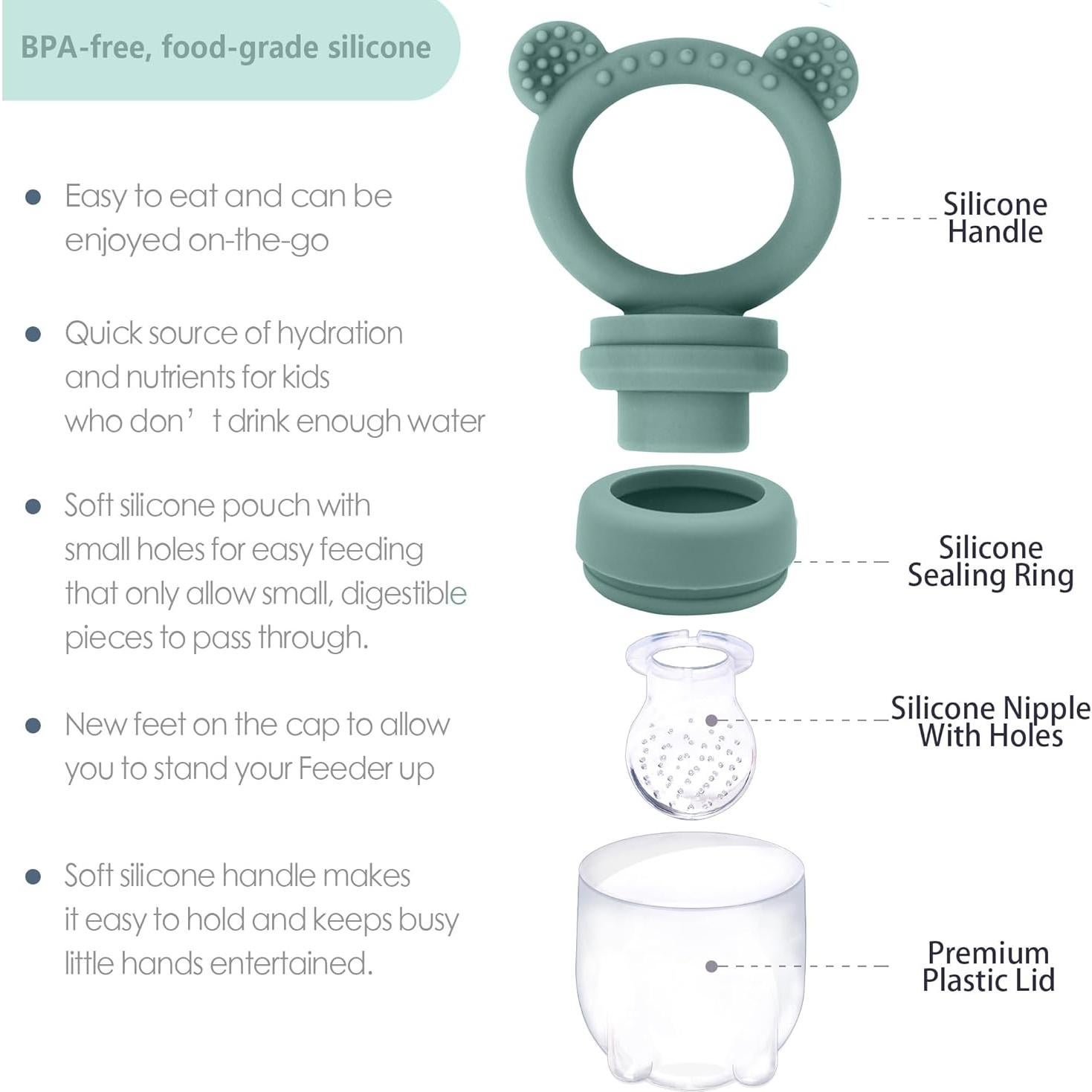 Bandeja de Congelación para Bebés 2 en 1 Silicona Verde