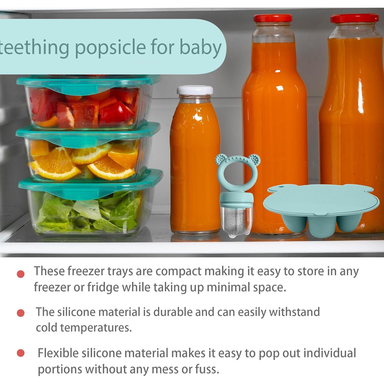 Bandeja de Congelación para Bebés 2 en 1 Silicona Verde