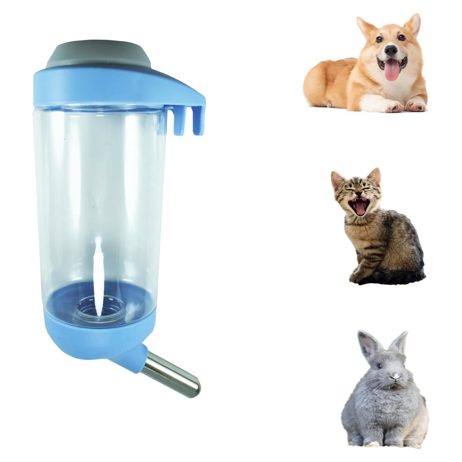 Botella de Agua para Perros DEEUCHIS 350ML Azul Sin Goteo