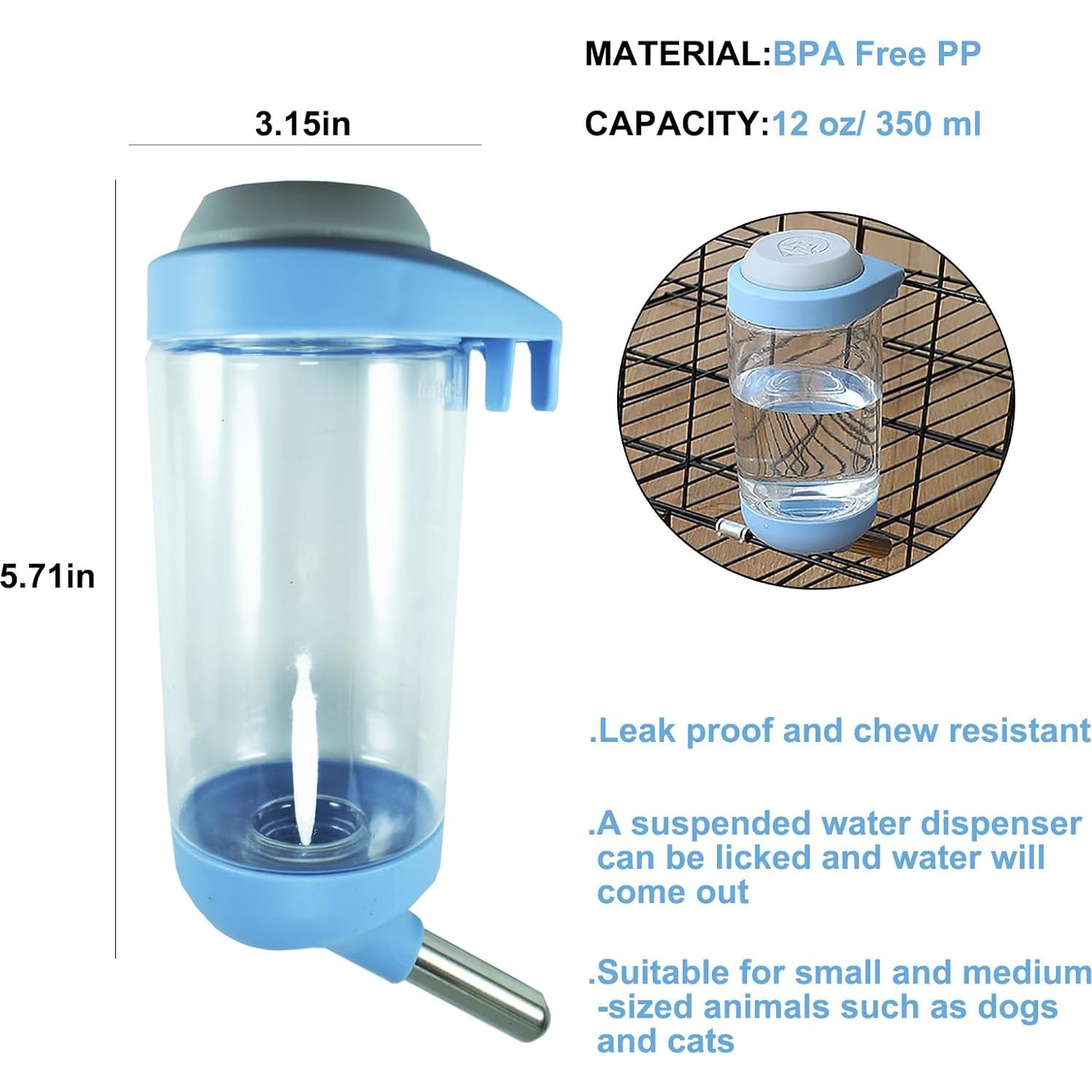 Botella de Agua para Perros DEEUCHIS 350ML Azul Sin Goteo