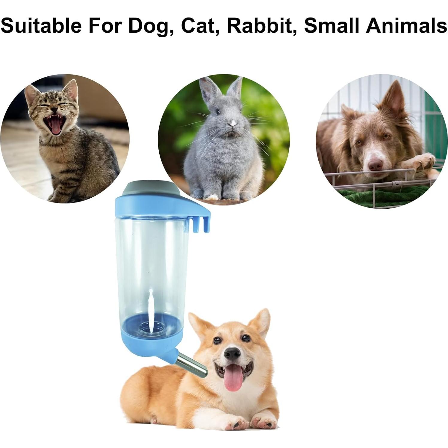 Botella de Agua para Perros DEEUCHIS 350ML Azul Sin Goteo