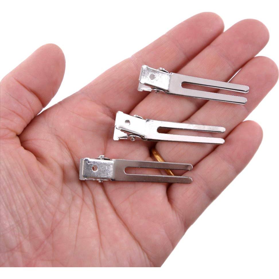 50 Clips para Cabello de Doble Pin Metalizados 4.5 cm
