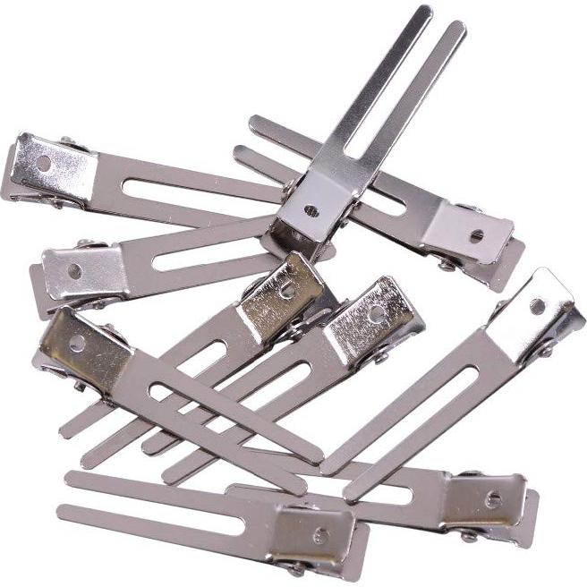 50 Clips para Cabello de Doble Pin Metalizados 4.5 cm