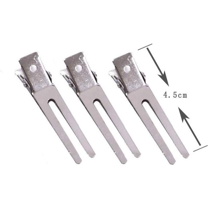 50 Clips para Cabello de Doble Pin Metalizados 4.5 cm