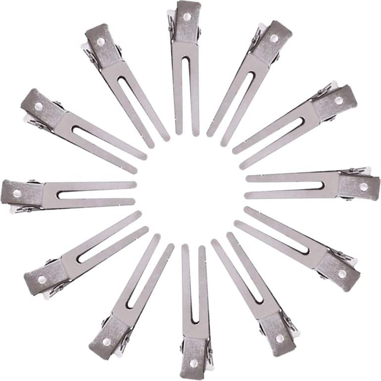 50 Clips para Cabello de Doble Pin Metalizados 4.5 cm