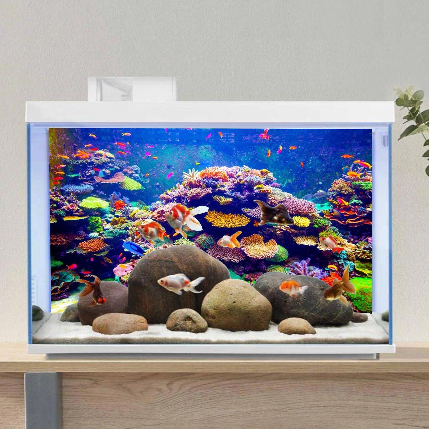 Fondo de Acuario Temático AWERT 60x30 cm Vinilo Coral