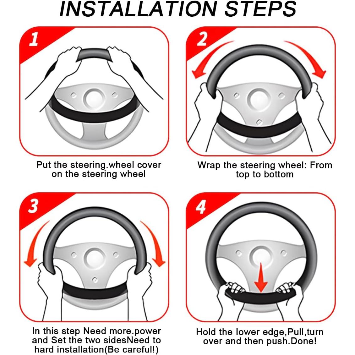 Cubierta de Volante Mandark de Cuero Antideslizante 38cm Negro