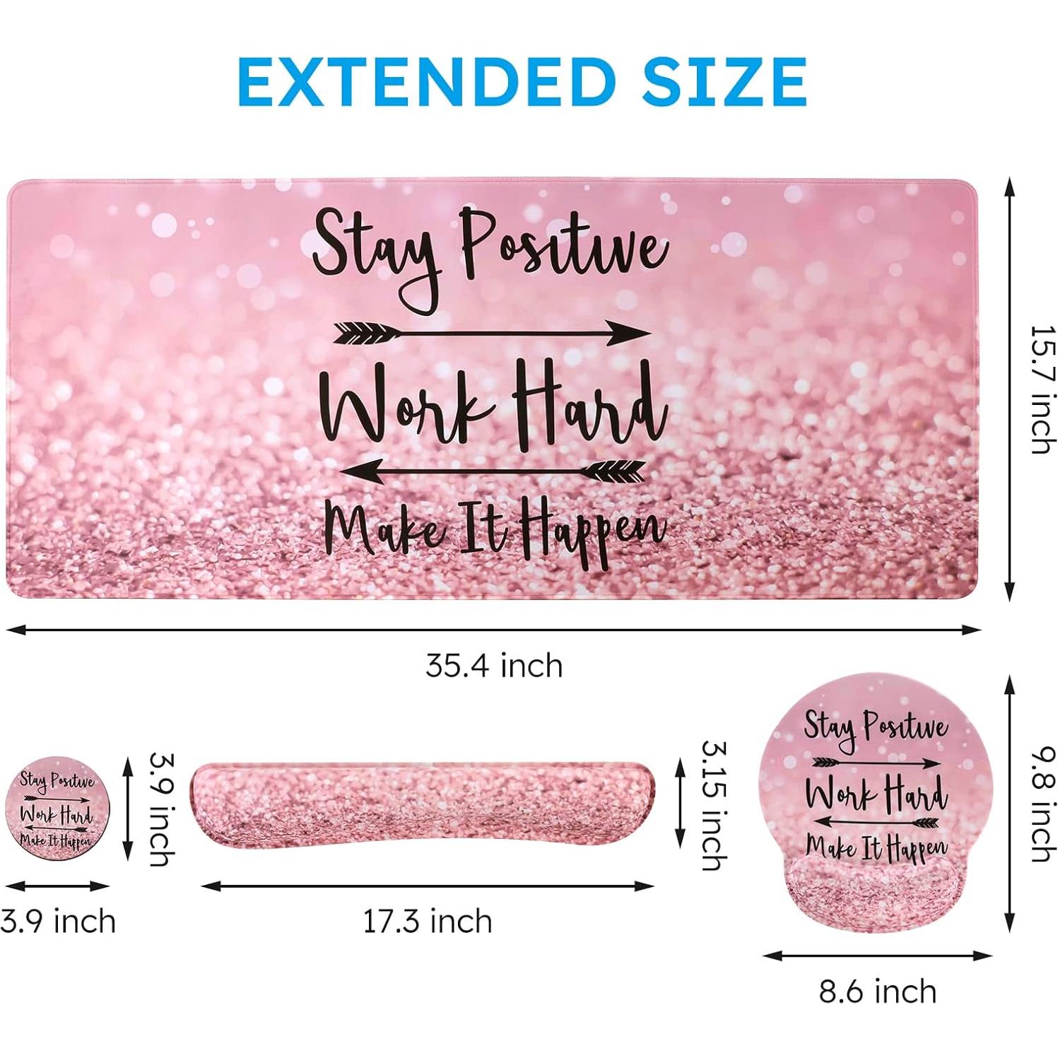 Alfombrilla de Ratón iCasso Rosa Ergonómica 4 en 1 XXL