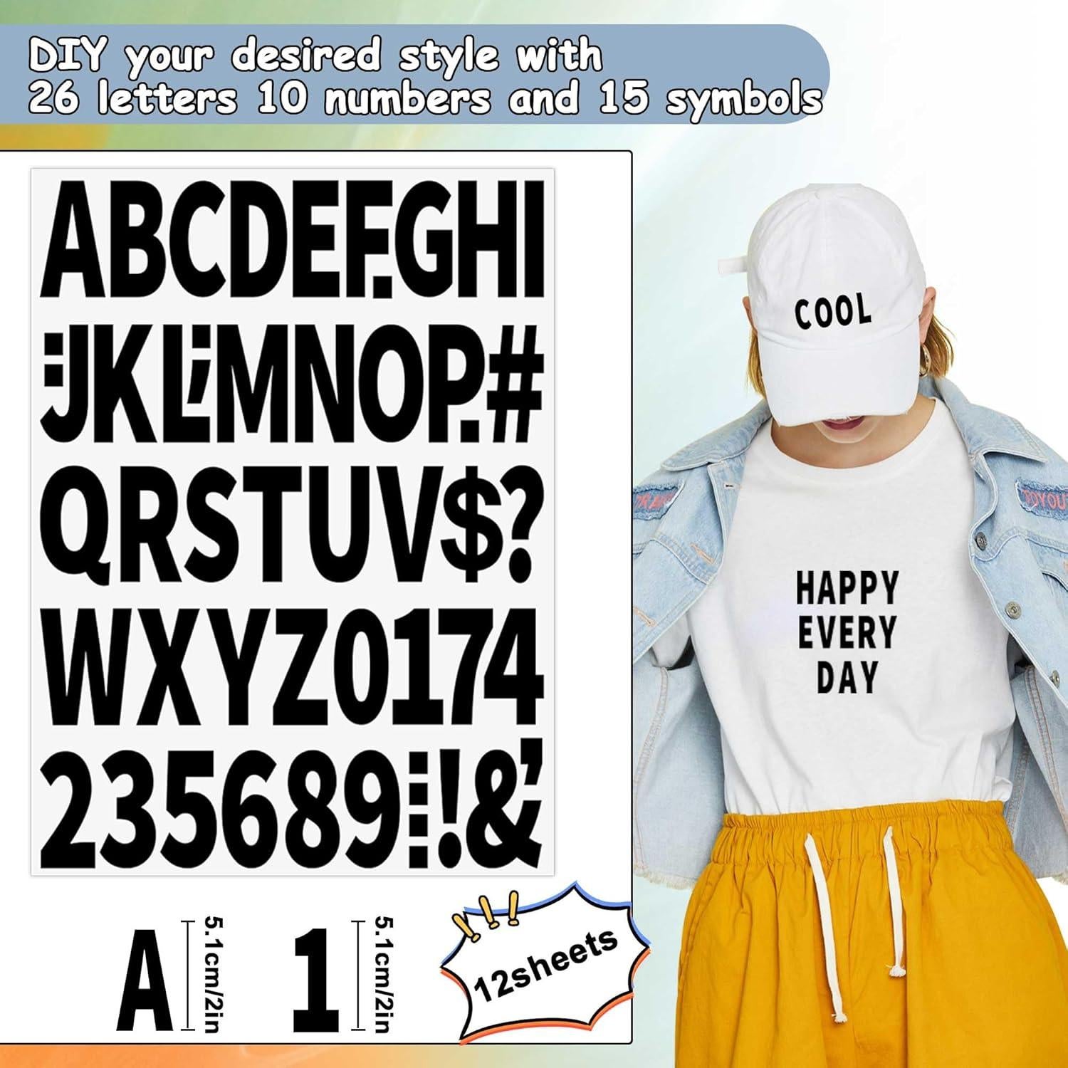 Set de Letras y Números de Planchar Metsyth 612 Piezas Negro