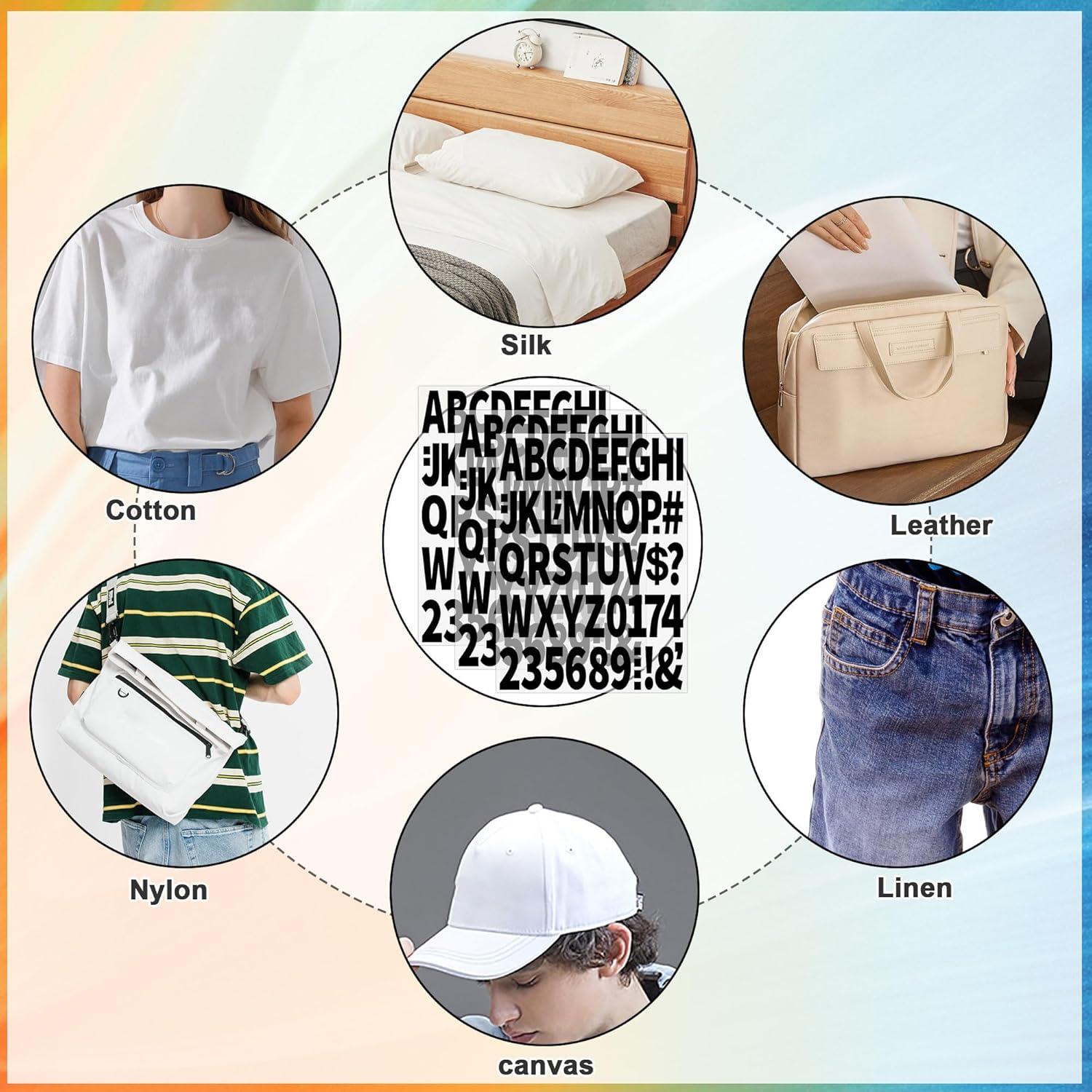 Set de Letras y Números de Planchar Metsyth 612 Piezas Negro