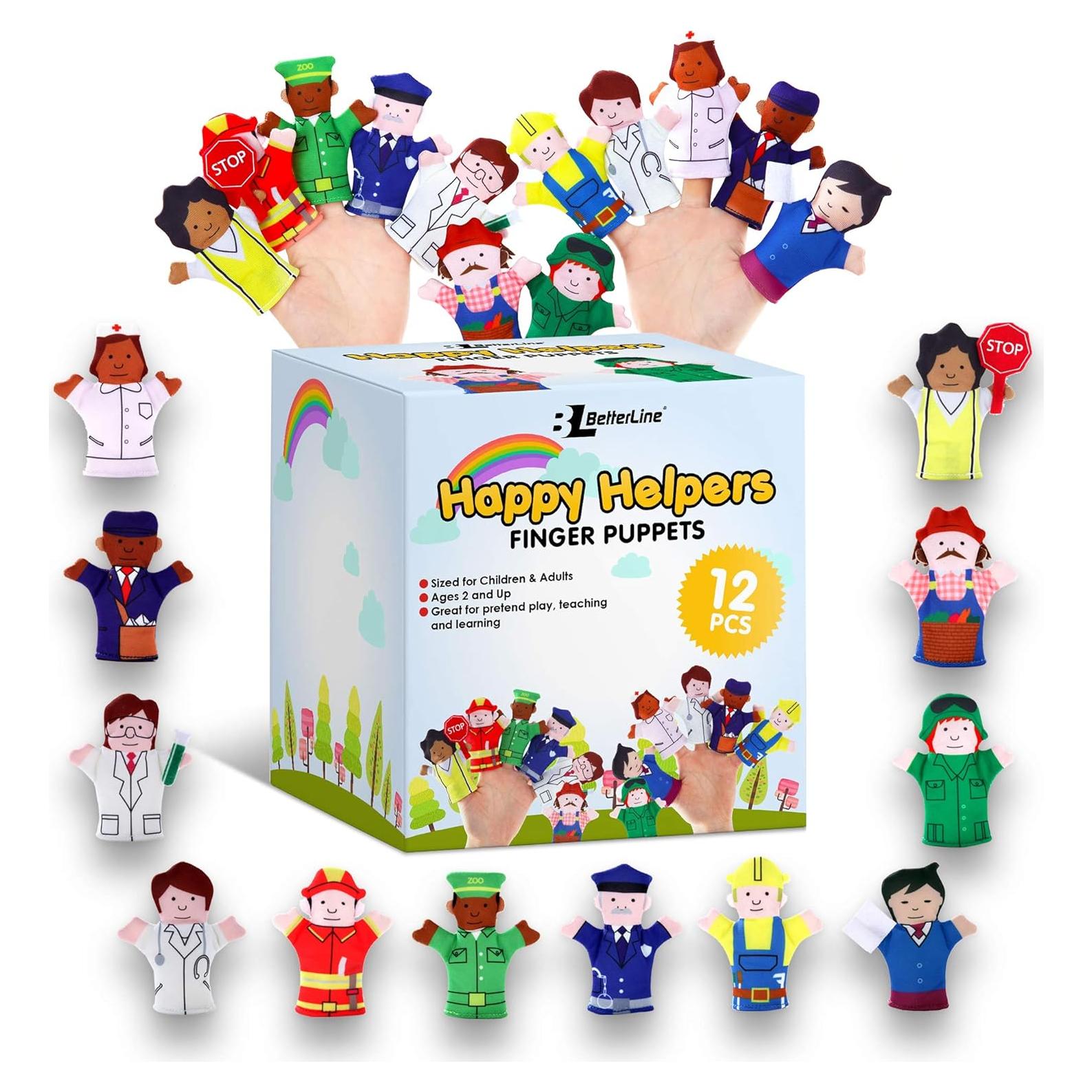 Conjunto de Títeres de Dedo Happy Helpers - 12 Piezas