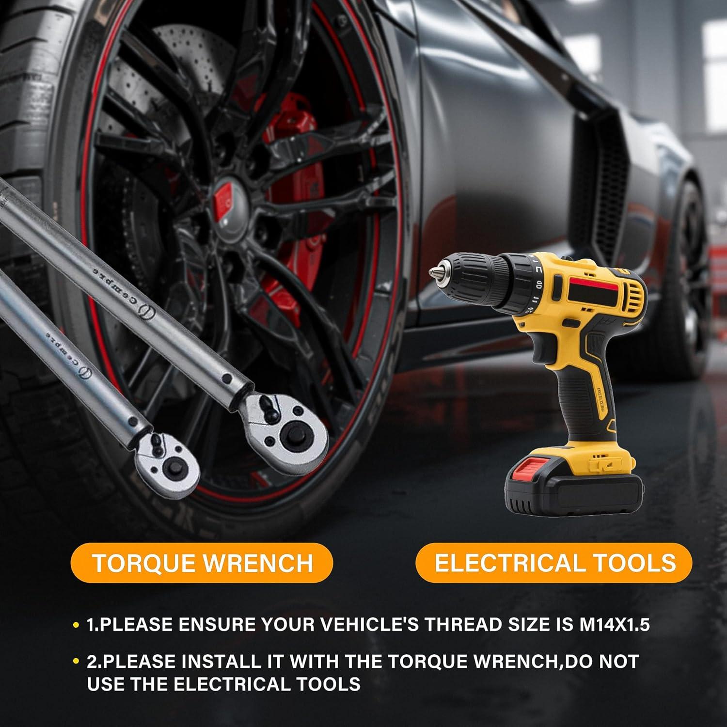 Tuercas de Llantas Negras YONGSHENGONE M14x1.5 - 24 Piezas