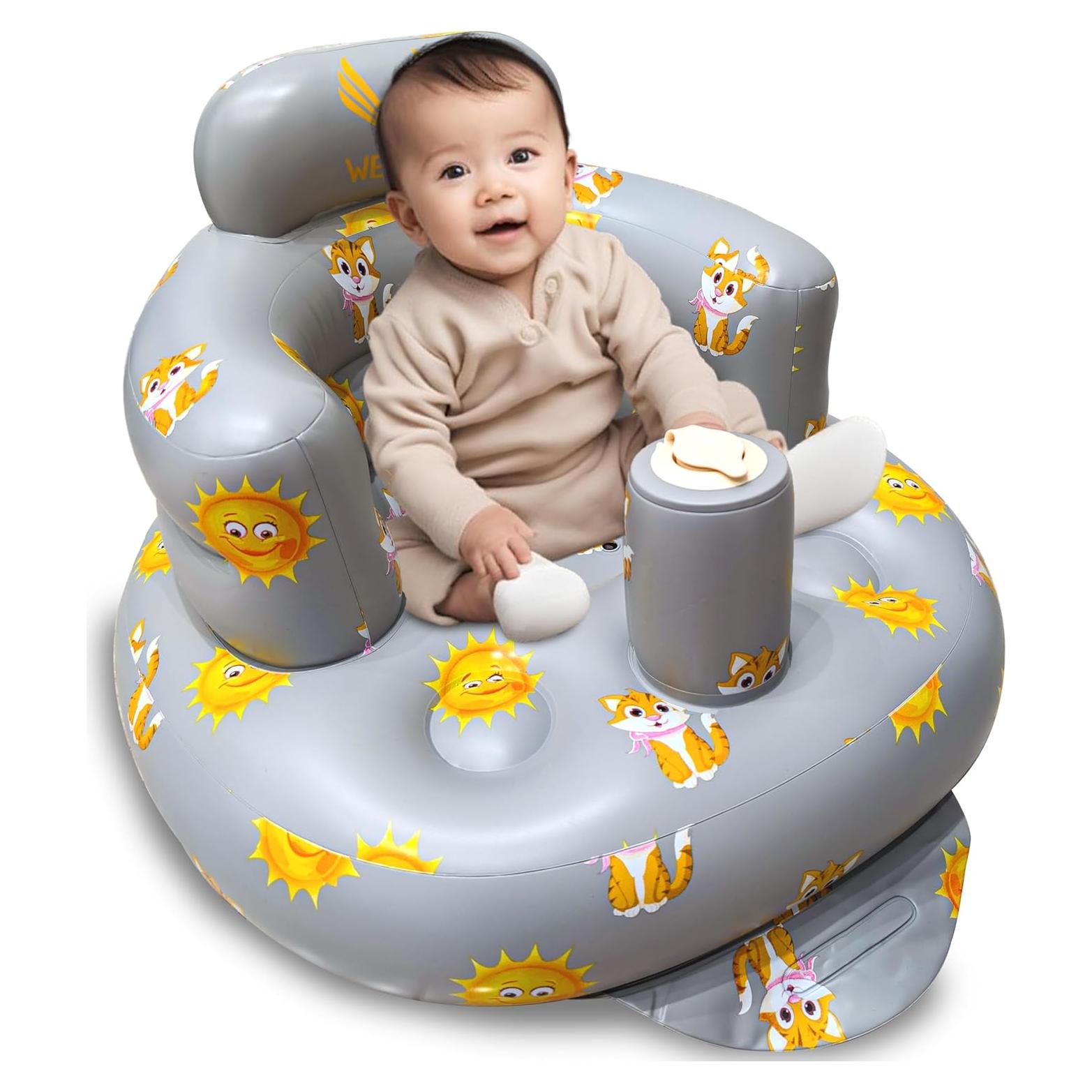 Asiento Inflable para Bebés WEMORA con Bomba - Tigres y Soles
