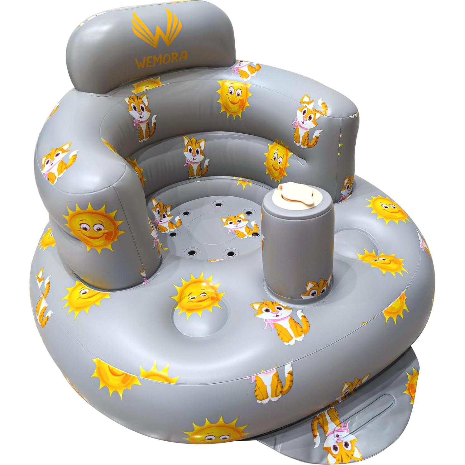 Asiento Inflable para Bebés WEMORA con Bomba - Tigres y Soles