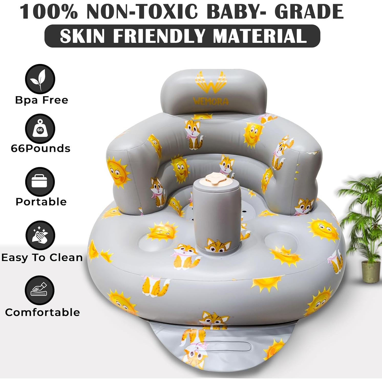 Asiento Inflable para Bebés WEMORA con Bomba - Tigres y Soles