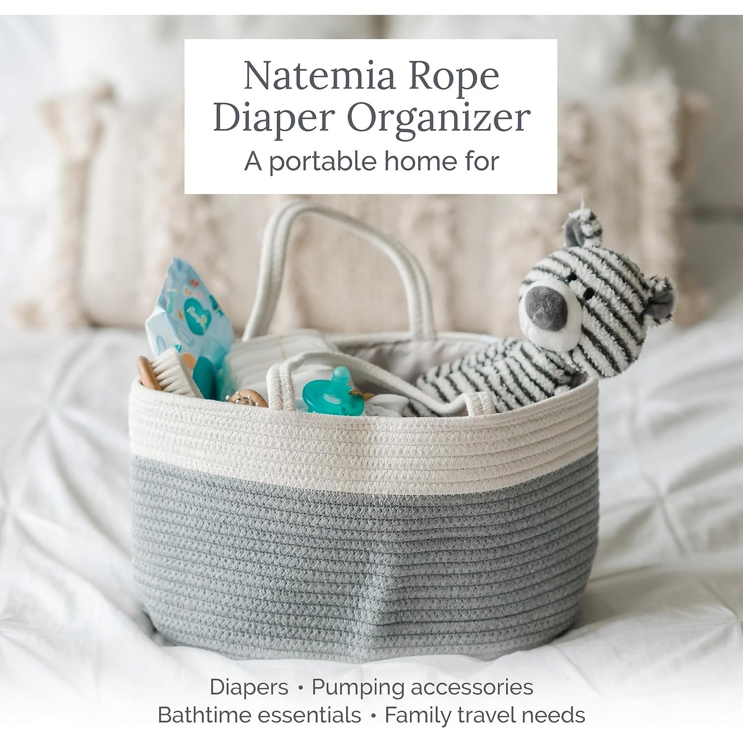 Organizador de Pañales Natemia Beige 38x25x20cm Portátil