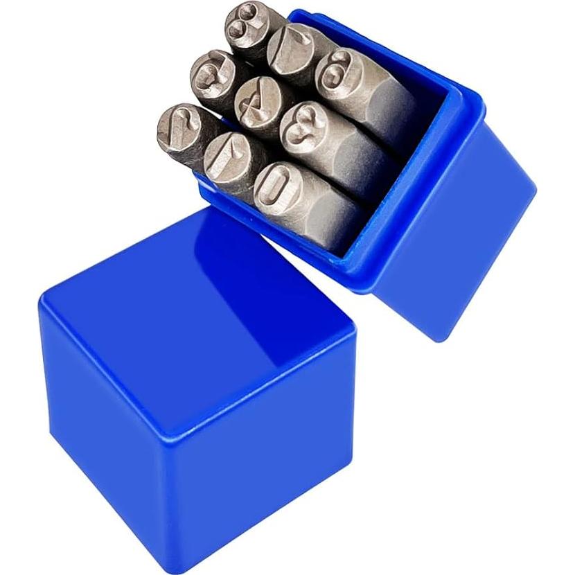 Juego de Sellos Metálicos BQKKWIN 9 Pcs 10 mm para Cuero