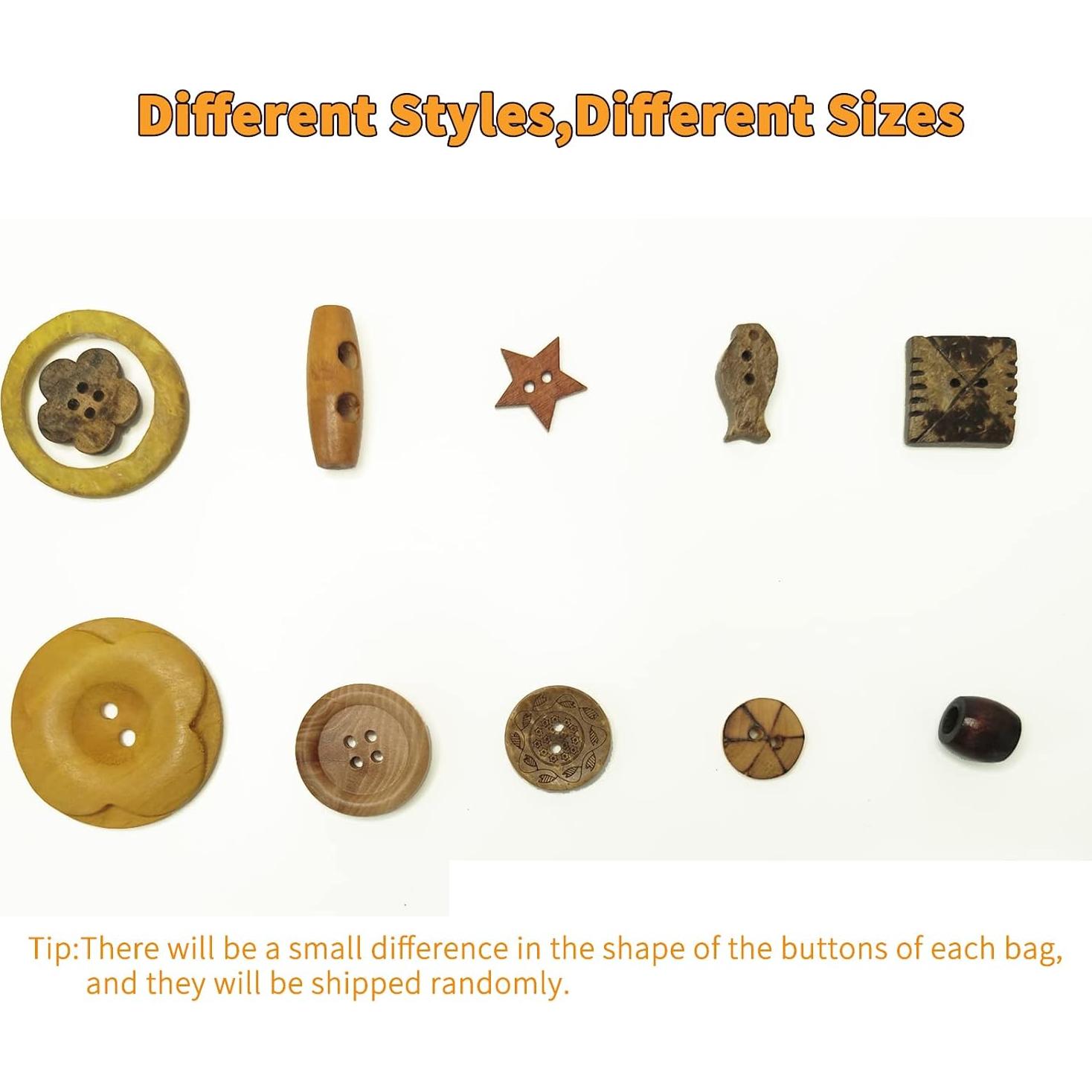 Botones de Madera Mixtos Ijonie para Manualidades 400 Piezas