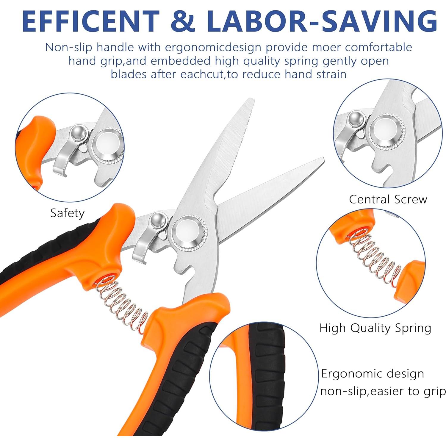 Juego de Tijeras de Podar 3 Piezas Topbooc con Estuche Duro