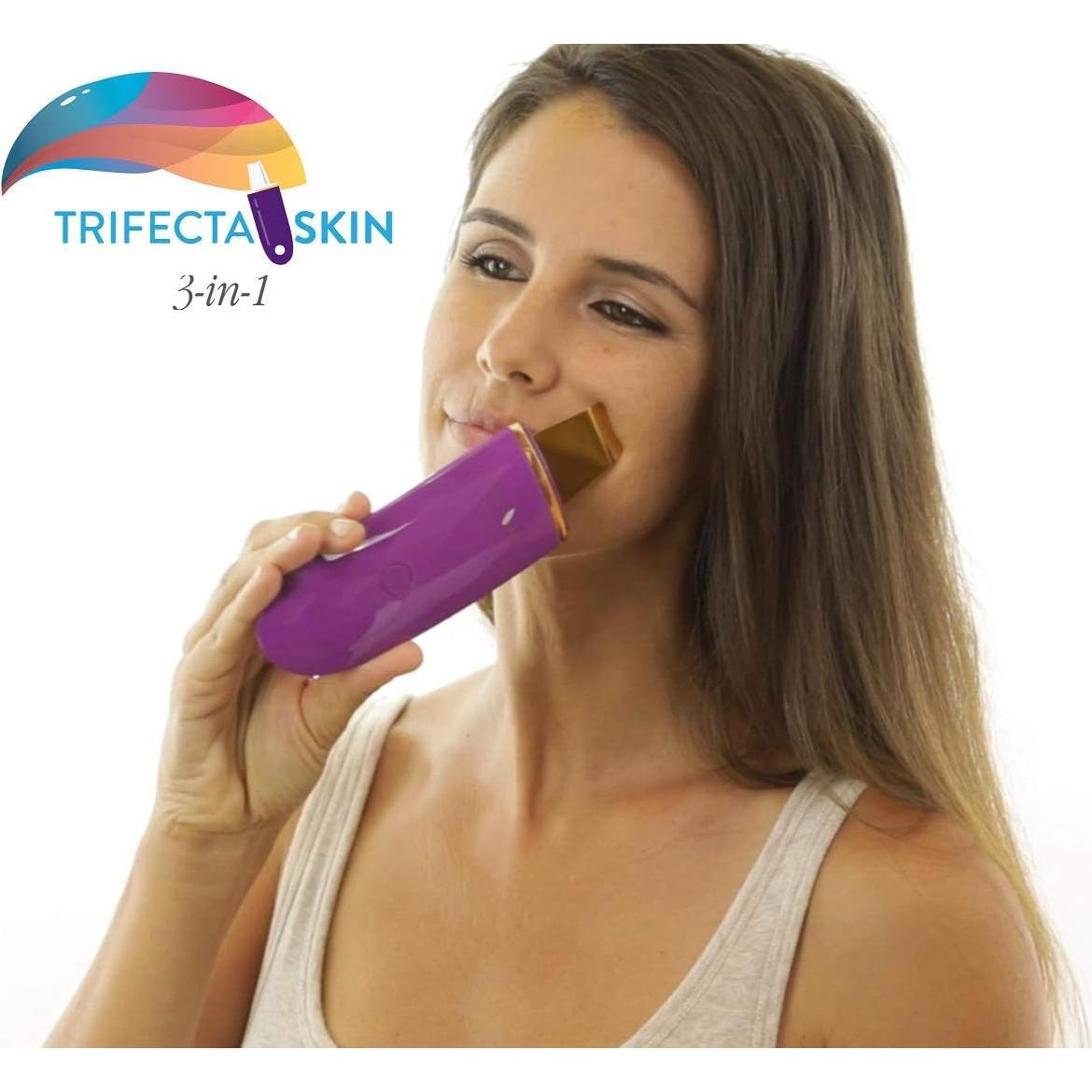 Exfoliador de Piel Trifecta Skin 3-en-1 Oro 24K Recargable