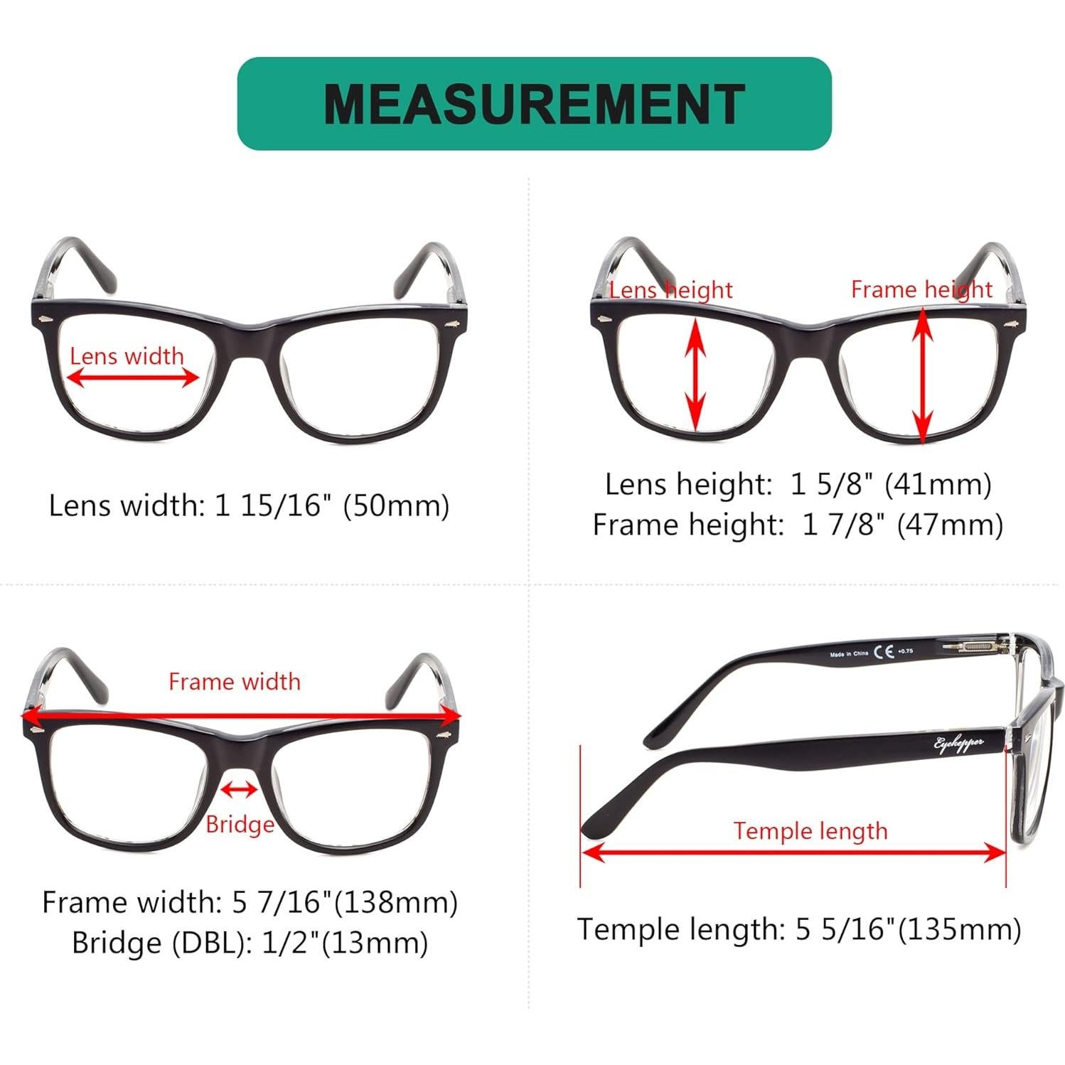 Gafas de lectura Eyekepper negras 0.5x con bisagras de resorte