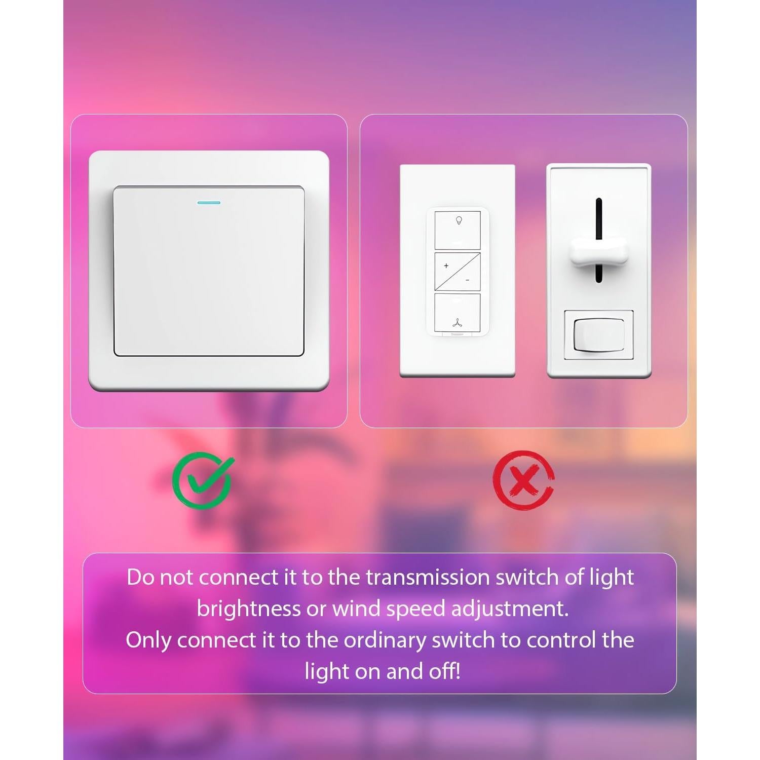 Ventilador de Techo Inteligente Vookea 20" con Luz RGB y Control Remoto