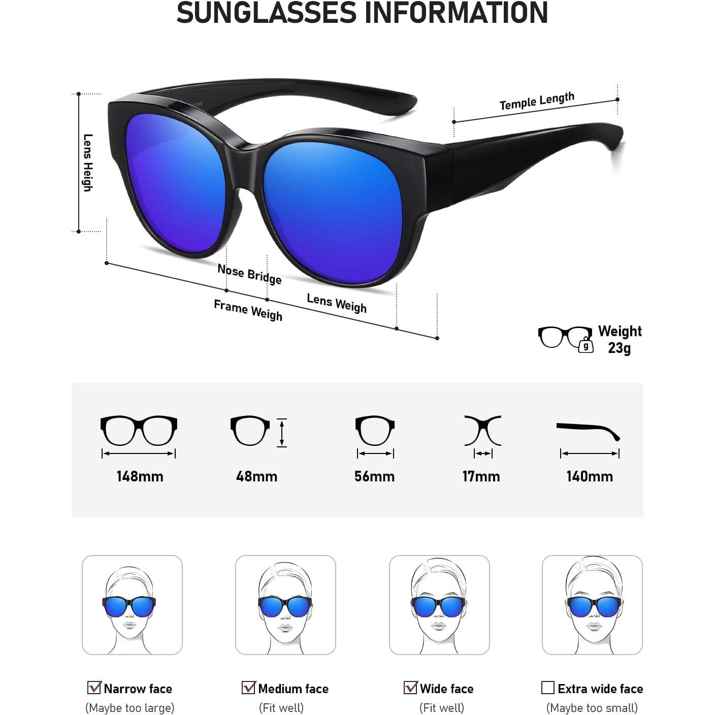 Gafas de sol Wzerry para mujeres, polarizadas UV400 cateye