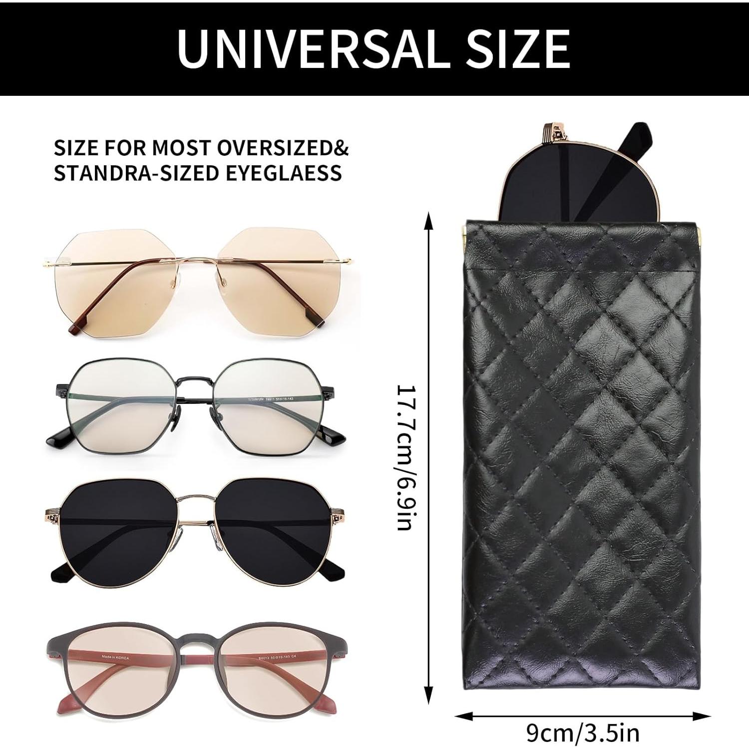 Estuche Doble para Gafas Flyingmage - Cuero PU Suave, Negro/Marrón