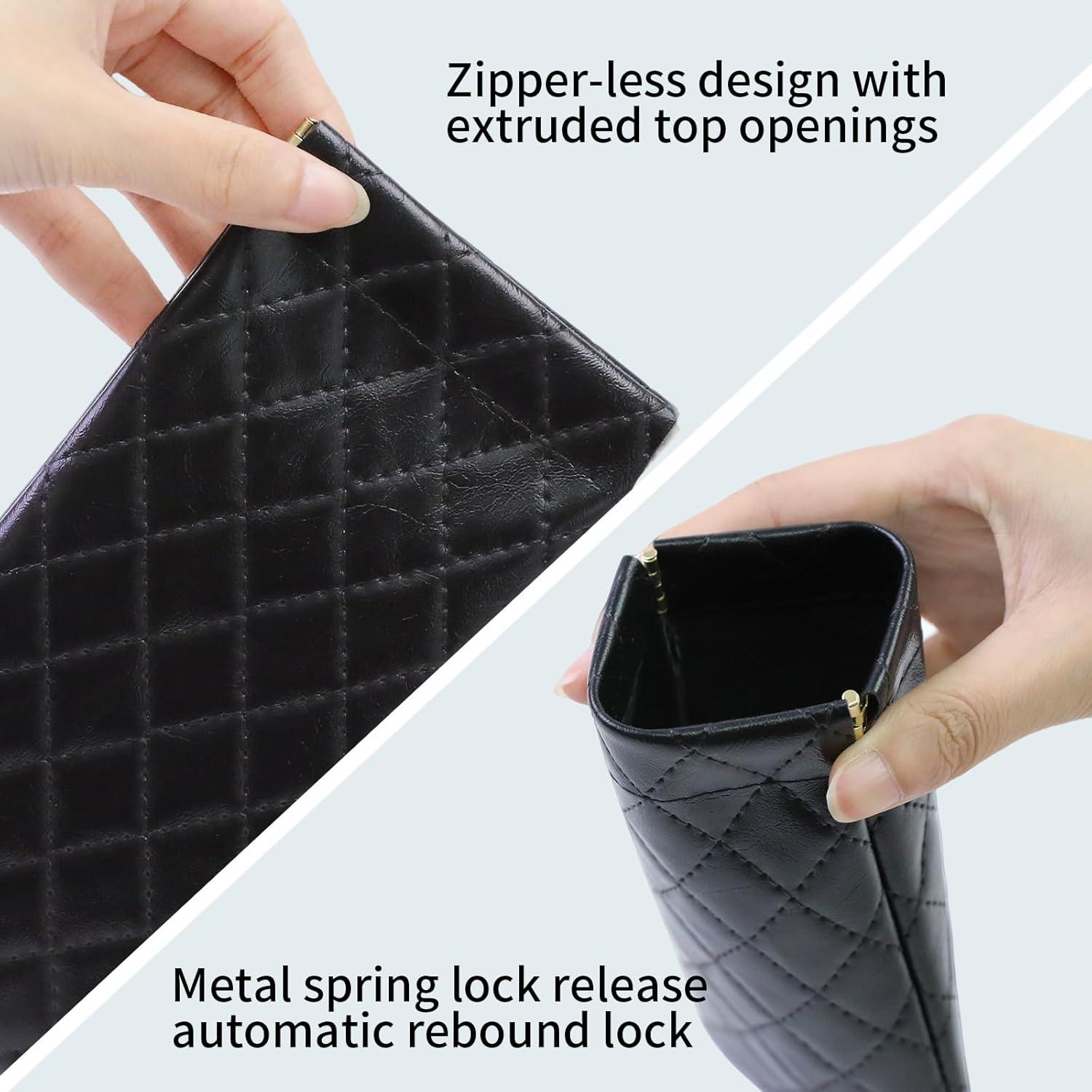 Estuche Doble para Gafas Flyingmage - Cuero PU Suave, Negro/Marrón