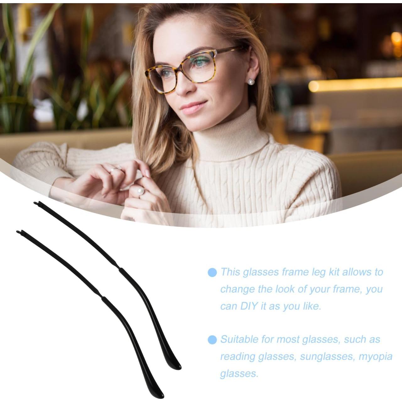 Brazos de Gafas de Metal Reemplazo Hemobllo Negro 14cm