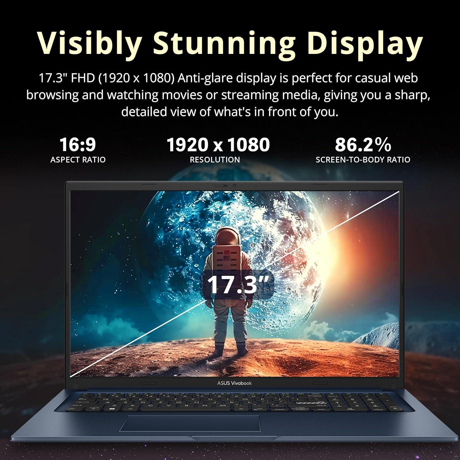 Laptop ASUS Vivobook 17.3" FHD, Intel i3-1215U, 16GB RAM, 1.16TB