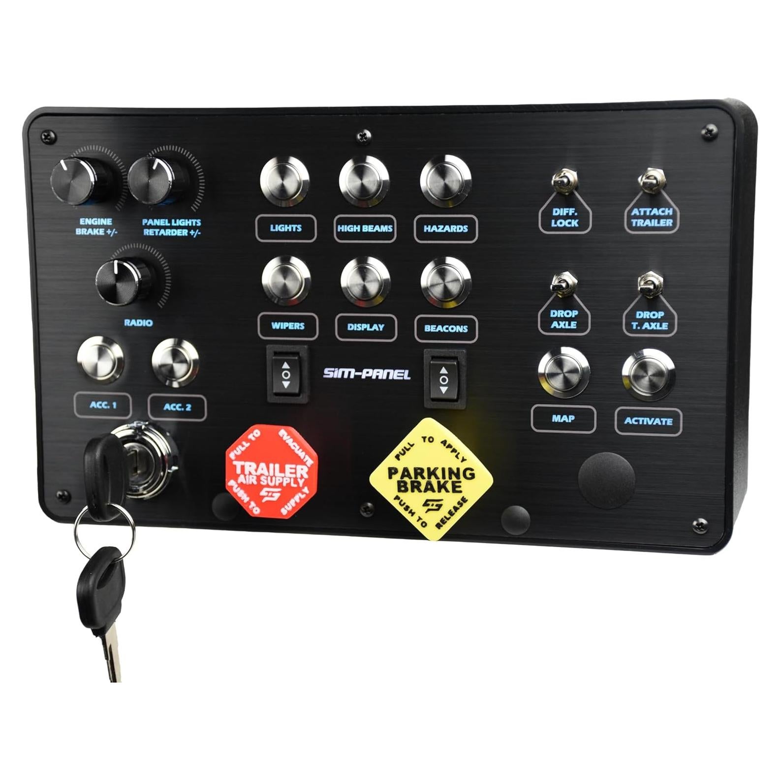 Caja de Botones Clásica II SIM-PANEL 2 Botones Aluminio Negro