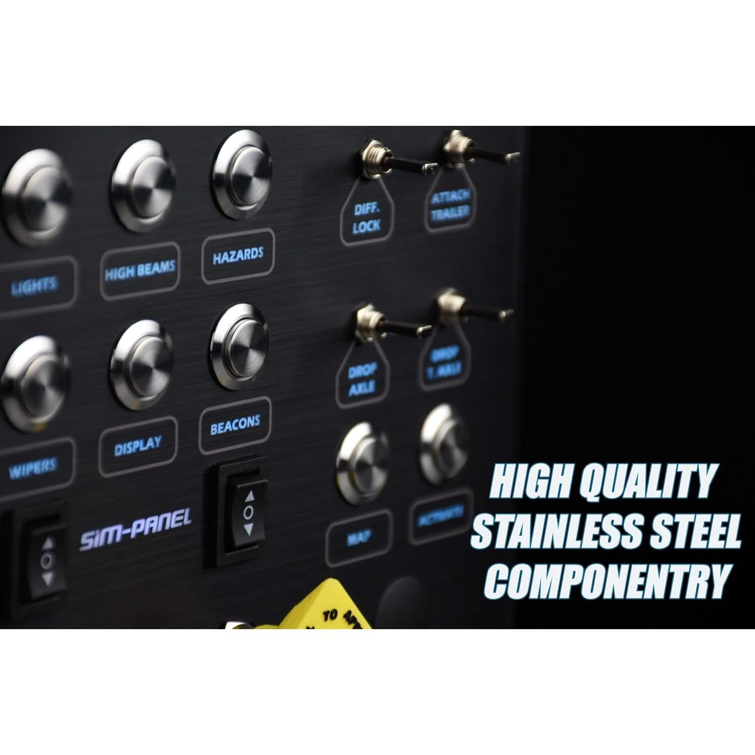 Caja de Botones Clásica II SIM-PANEL 2 Botones Aluminio Negro