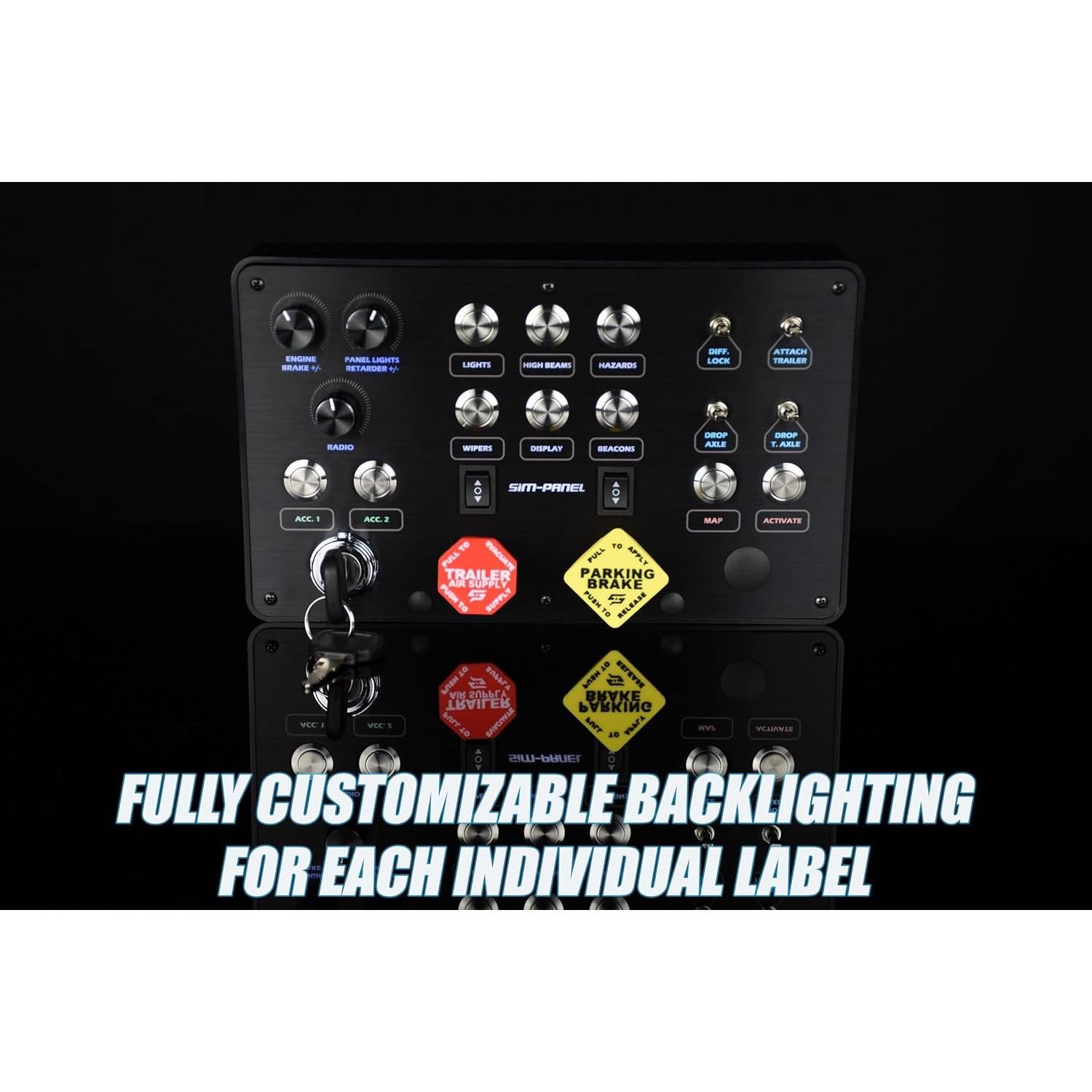 Caja de Botones Clásica II SIM-PANEL 2 Botones Aluminio Negro