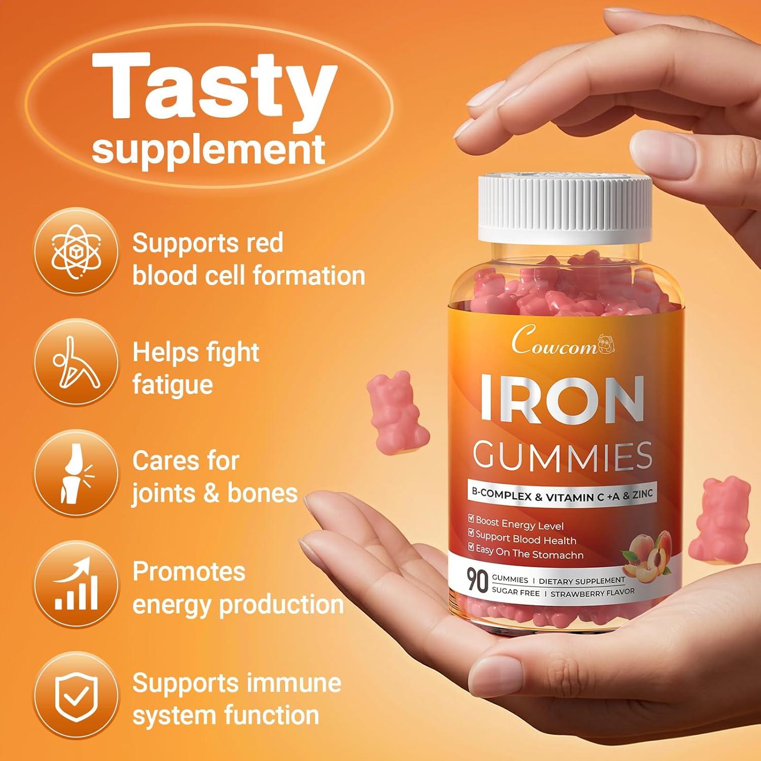 Gominolas de Hierro Veganas Cowcom 90 Unidades Sabor Durazno