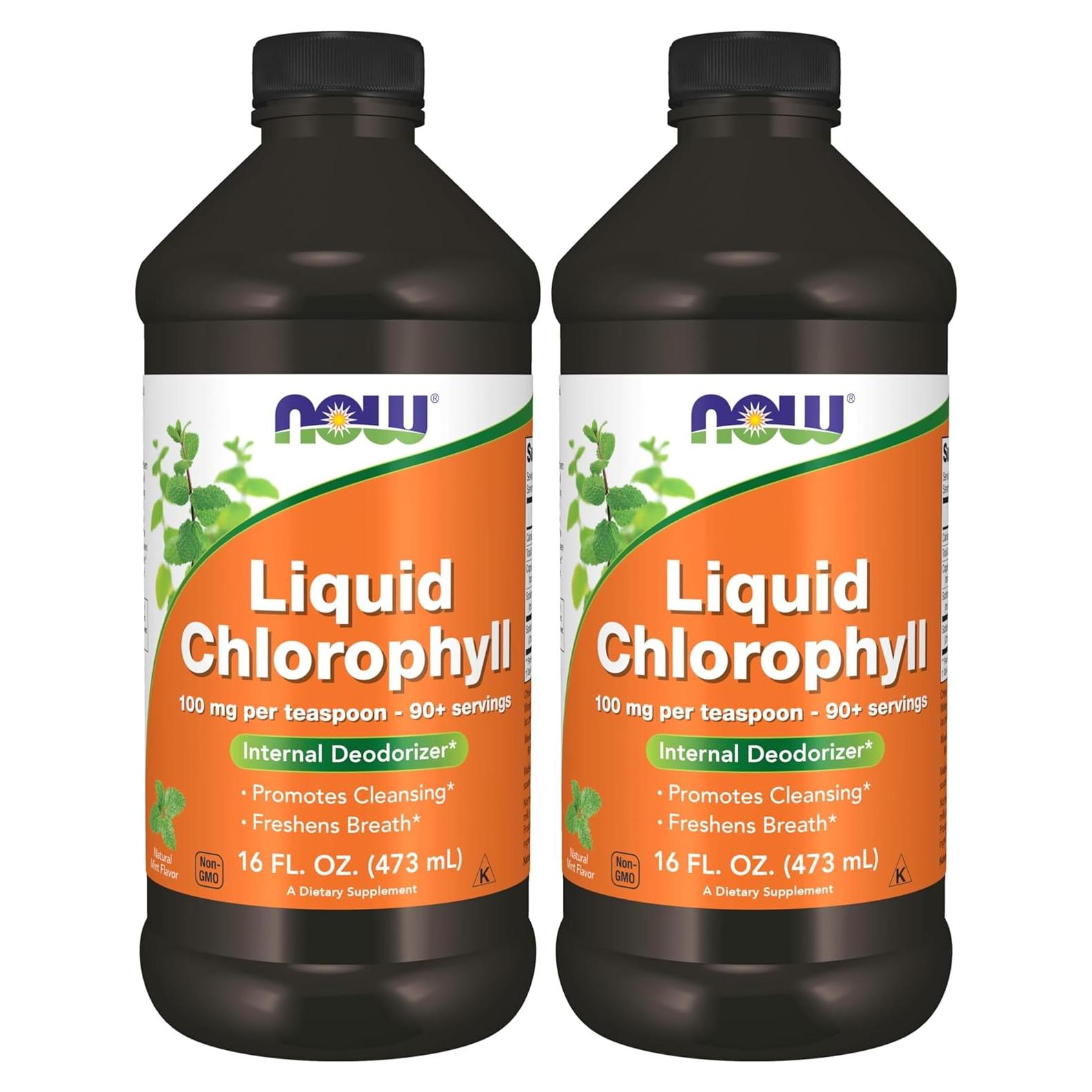 NOW Clorofila Líquida Súper Concentrada 473 ml - Paquete de 2