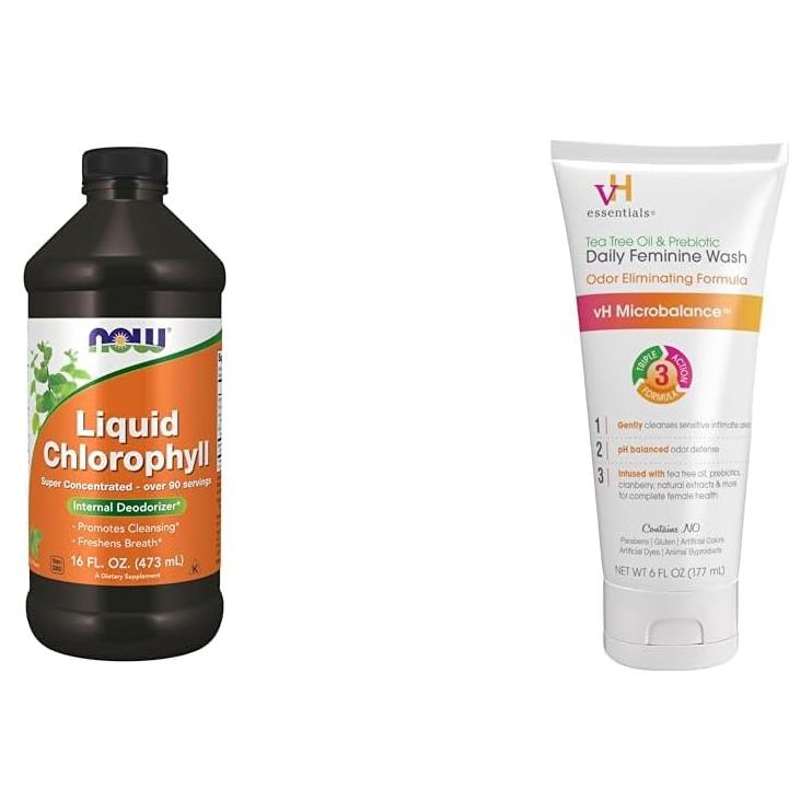 NOW Clorofila Líquida Super Concentrada 177 ml + Lavado Femenino vH