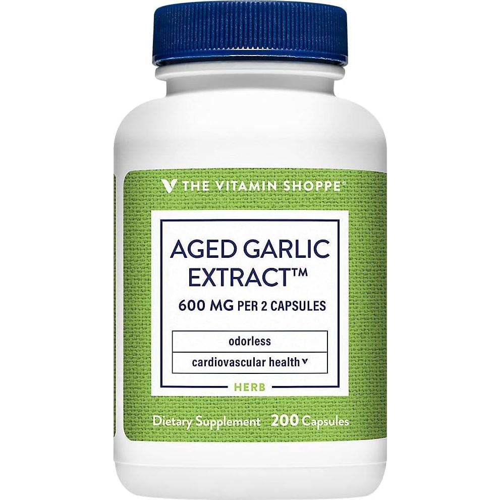 Extracto de Ajo Aged The Vitamin Shoppe 600 MG 200 Cápsulas