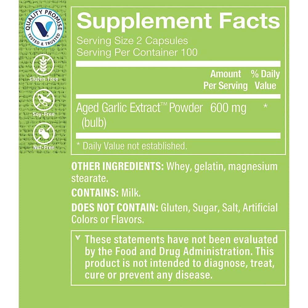 Extracto de Ajo Aged The Vitamin Shoppe 600 MG 200 Cápsulas