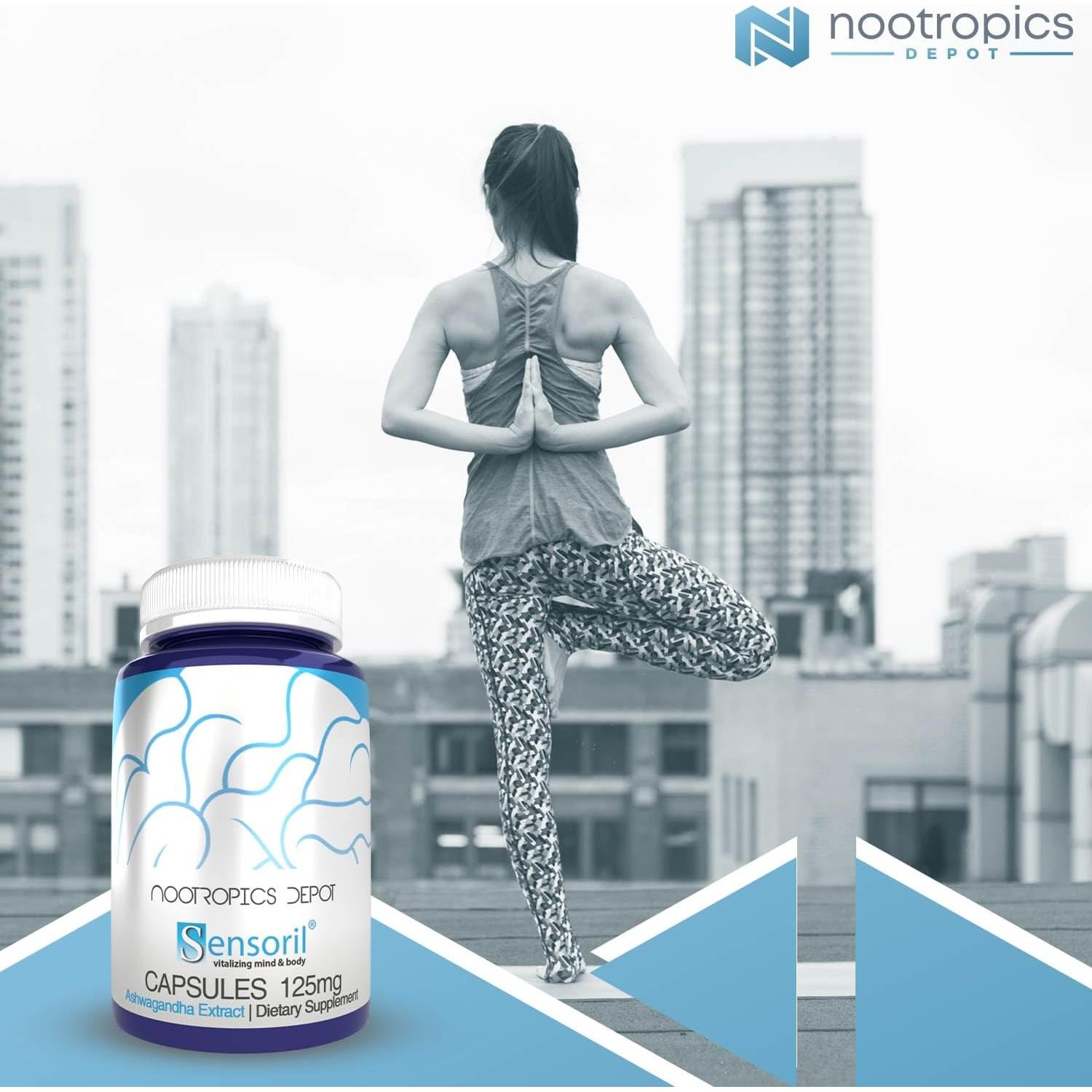 Cápsulas de Ashwagandha Sensoril Nootropics Depot 125mg 90u