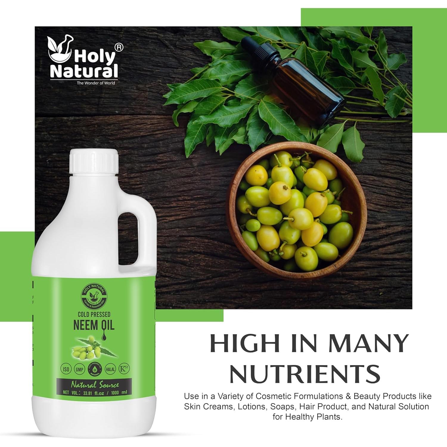 Aceite de Neem Puro 1L HOLY NATURAL - Hidratante y Anticaspa
