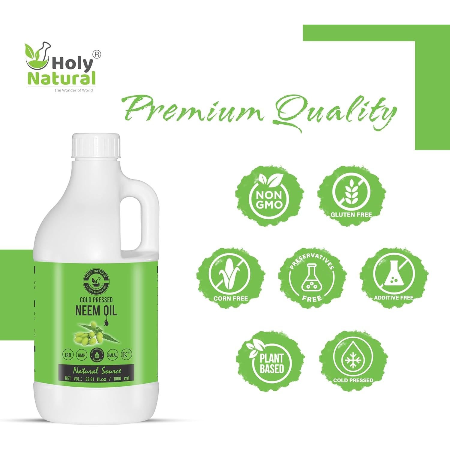 Aceite de Neem Puro 1L HOLY NATURAL - Hidratante y Anticaspa