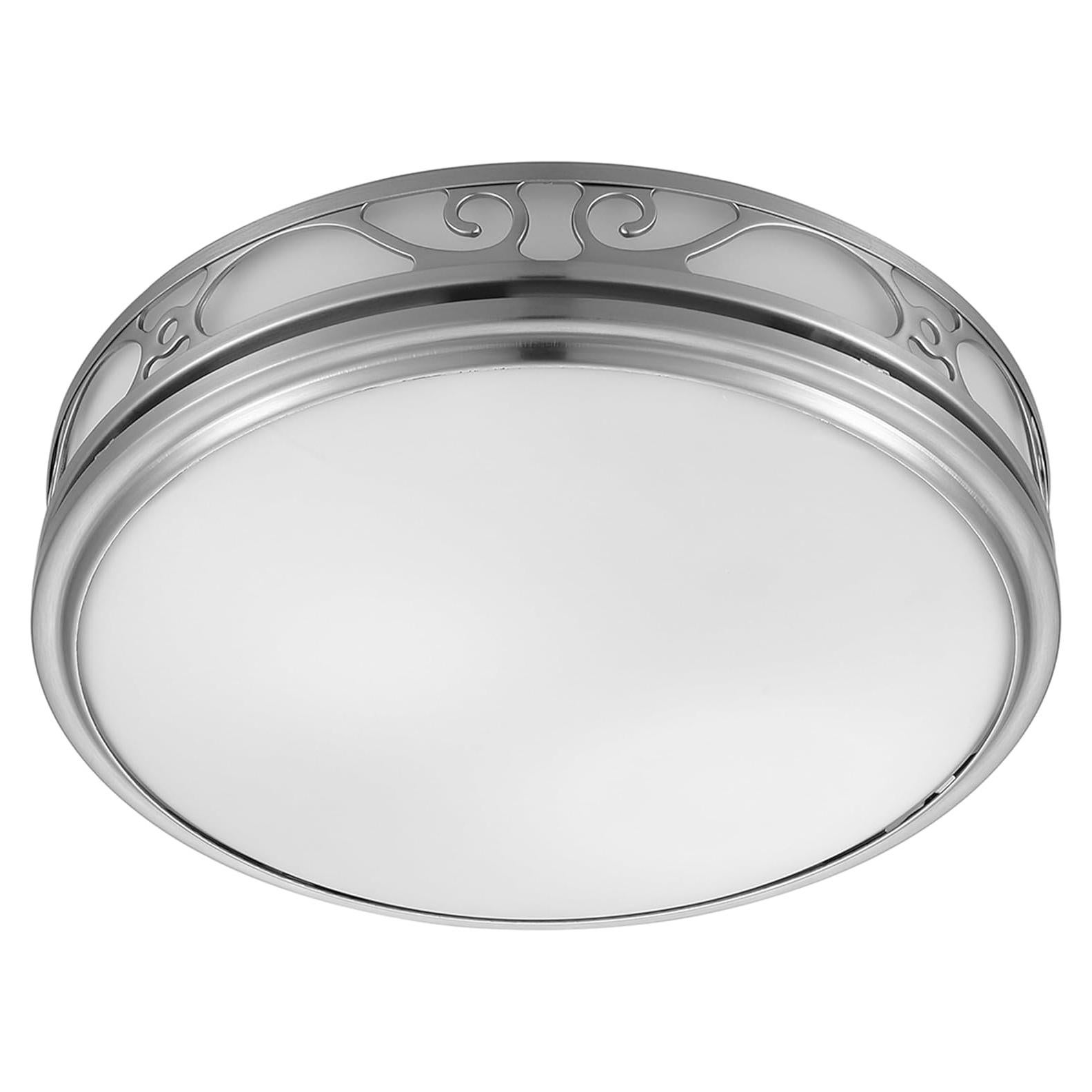 Good Housekeeping (85008 Roman II Decorative 110 CFM 2.0 Sones Bathroom Ventilation Exhaust Fan with Light, Brushed Nickel (2 LED Bulbs Included)