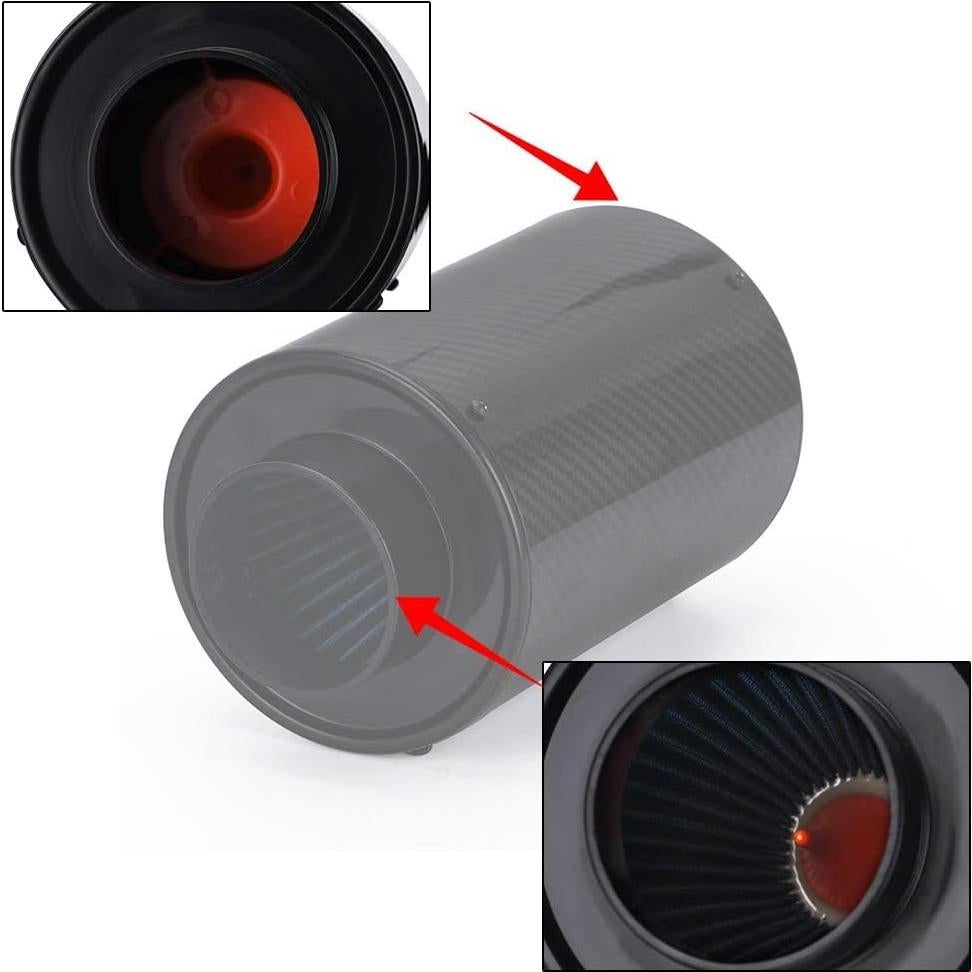 Kit de Admisión de Aire Frío PTNHZ 3" Carbono Sin Ventilador