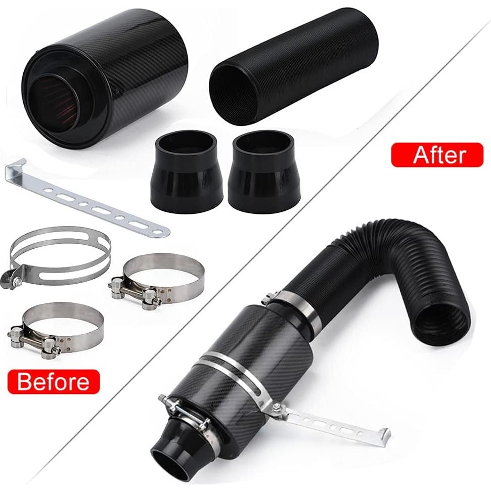 Kit de Admisión de Aire Frío PTNHZ 3" Carbono Sin Ventilador